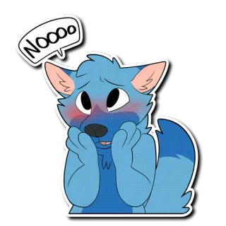 😳 6f5a8052 NOOOO Furry, Loup, Triste, Cartoon, Sticker telegram sticker