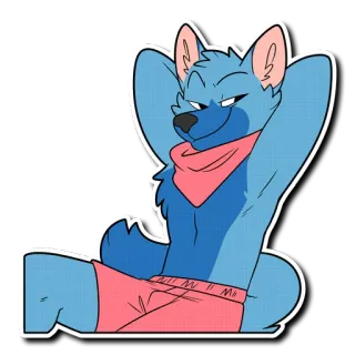 😏 74e03a05 Cartoon, Anthropomorphe, Détendu, Animal, Chien, Fourrure telegram sticker