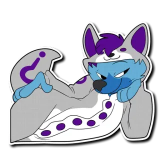 ❔ cda2747a Furry, Animal, Cartoon, Personnage, Pyjama, Loup, Mignon telegram sticker