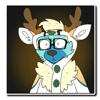 😱 f3bf0bc3 Furry, Dessin animé, Animal, Lunettes, Personnage, Cerf telegram sticker