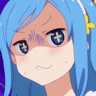 🌧 47170bf4 Anime, Mädchen, nervös, schwitzend, verlegen, Cartoon, Gesichtsausdruck telegram sticker