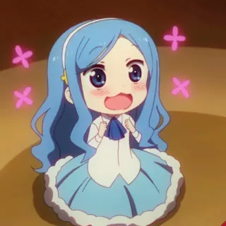 🌧 ad786eec Anime, Chibi, Niedlich, Kawaii, Mädchen, Blaue Haare telegram sticker