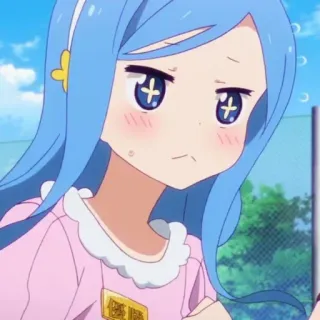 🌧 b8516758 優菜 Anime, Mädchen, blaue Haare, Erröten, süß, Charakter telegram sticker