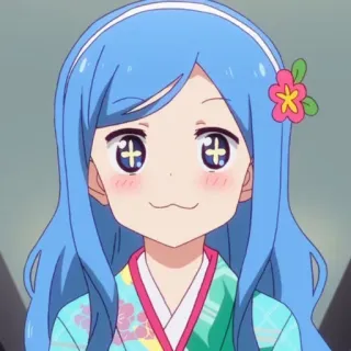 🌧 e806fe08 Anime, Mädchen, Süß, Cartoon, Blaue Haare, Blume telegram sticker