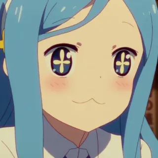🦋 2e3ea2dc anime, lindo, pelo azul, dibujos animados telegram sticker