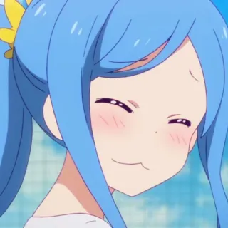 🌧 4362b24a anime, chica, linda, pelo azul, dibujos animados, sonriendo telegram sticker