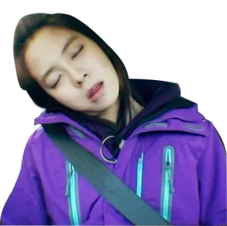 😴 d18147d6 dormire, donna, auto, cintura di sicurezza telegram sticker