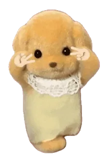 ⭐ 20b43cda cachorro, filhote, fofo, animal, brinquedo, boneca, Calico Critters whatsapp sticker