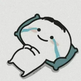 ⭐️ 00839a25 pillow, crying, sad, cartoon, kawaii whatsapp sticker