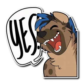 ✅ 05588cf0 YES! 鬣狗, 动物, 是, 贴纸, 卡通 telegram sticker