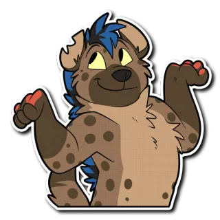 🙄 14574f0b 鬣狗, 动物, 卡通, 贴纸, 搞笑, 耸肩, 毛茸茸 telegram sticker