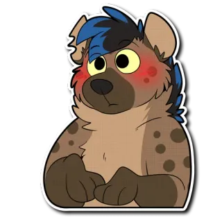 😳 1e63798f 鬣狗, 兽迷, 卡通, 动物, 可爱 telegram sticker
