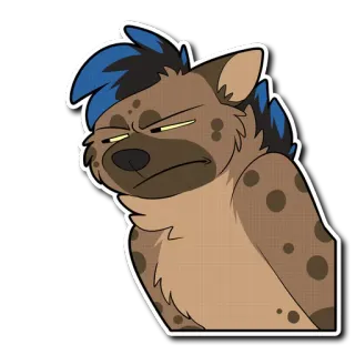 😐 2c96aa5e 土狼, 卡通, 动物, 贴纸, 兽人, 角色 telegram sticker