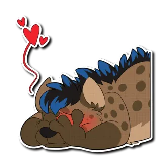 😖 3288be0a 动物, 鬣狗, 卡通, 爱心, 爱, 可爱, 悲伤 telegram sticker