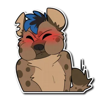 😖 5c4e2510 土狼, 兽迷, 卡通, 贴纸, 动物, 脸红 telegram sticker