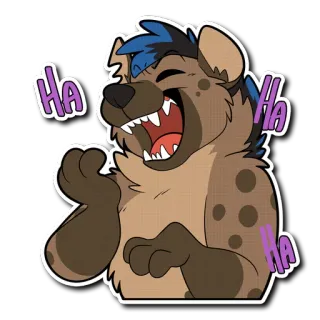 🤣 61a33f67 Ha 鬣狗, 笑, 卡通, 动物, 搞笑 telegram sticker