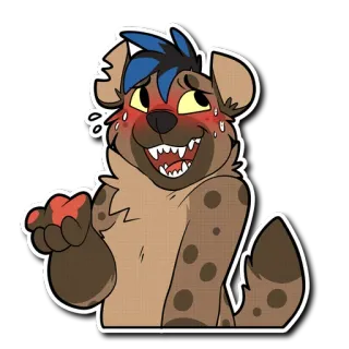 😅 9344c3b7 鬣狗, 动物, 卡通, 兽人, 角色 telegram sticker