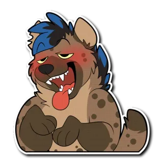 🤤 ab34160d 鬣狗, 卡通, 动物, 可爱, 毛茸茸, 狗 telegram sticker