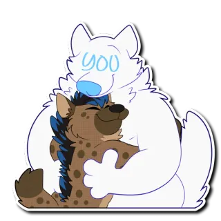 🤗 af00f261 yoo 兽人, 拥抱, 可爱, 动物, 卡通, 友谊 telegram sticker