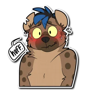 😰 e1864b10 HUFF. 拟人, 动物, 卡通, 鬣狗 telegram sticker