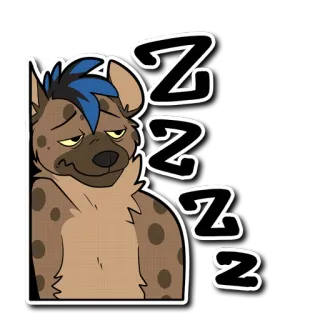 💤 efeb76ef ZZZZ 睡觉, 疲劳, 鬣狗, 动物, 卡通 telegram sticker