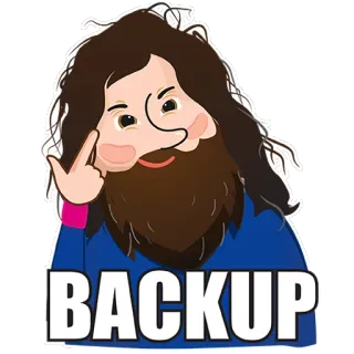 ☝ e68b5b5e BACKUP Backup, Sticker, Woord, Tekst whatsapp sticker