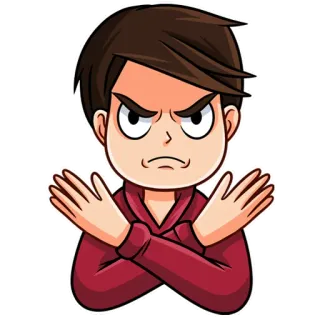 🙅 85265fb7 漫画, 怒り, 腕組み, 不承認, ネガティブ, 動揺 telegram sticker