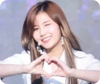 ❣ 68f006e0 vrouw, hart, gebaar, K-pop, Twice, Minatozaki Sana, idol telegram sticker