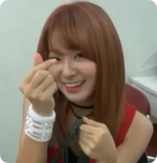 💟 7386c7be vrouw, Koreaans, liefdesteken, vingerhart, K-pop, schattig telegram sticker