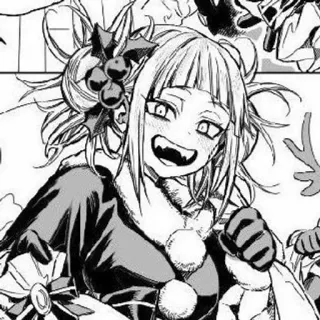 ❔ 30a6686a Himiko Toga My Hero Academia Anime, Manga, Schurk, Kerstmis, Vakantie telegram sticker