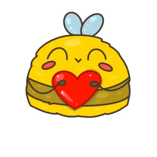❤️ 0017899d bee, heart, cute, love, insect, cartoon telegram sticker