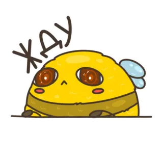 ⌛️ 25d272d0 ЖДУ bee, waiting, cartoon, cute, insect telegram sticker