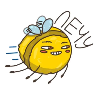 😁 480150ad DEEUS bee, cartoon, flying, insect, funny, animal telegram sticker