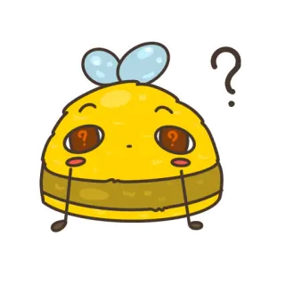 ❓ 9bf6a6ec bee, question, cute, animal, insect, confused telegram sticker