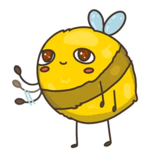 🙋‍♂️ a02ab37a bee, insect, cartoon, animal, cute, yellow telegram sticker
