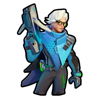 😤 046b01f9 SHOOT FIRST ASK LATER Personnage, Jeu vidéo, Shooter, Action, Science-fiction, Futuriste telegram sticker