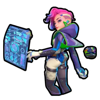 🤬 5beec677 stylisé, futuriste, personnage féminin, interface numérique, science-fiction telegram sticker