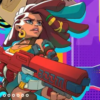 🙂 80738c18 jeu vidéo, femme, arme à feu, dessin animé telegram sticker