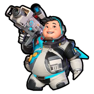😎 d5914307 futuriste, arme, personnage, science-fiction, armure, souriant telegram sticker