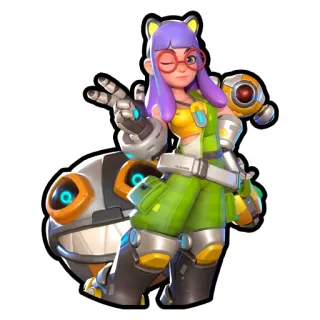 😳 eca422ba personnage, robot, dessin animé, femme, science-fiction, illustration telegram sticker