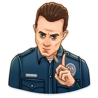 ☝ 15524df3 The Terminator Terminator Terminator, Arnold Schwarzenegger, Personnage de film, Science-fiction, Robot, Cyborg telegram sticker