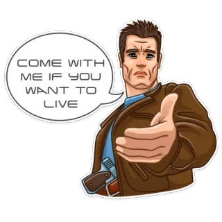 👉 9f6e619e COME WITH ME IF YOU WANT TO LIVE Terminator, Citation film, Film d'action, Arme à feu, Viens avec moi si tu veux vivre telegram sticker