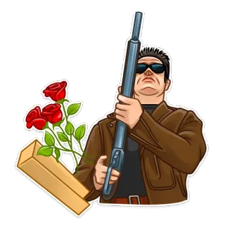 🌹 c9be6daf arme, roses, mafia, homme, violence, arme telegram sticker