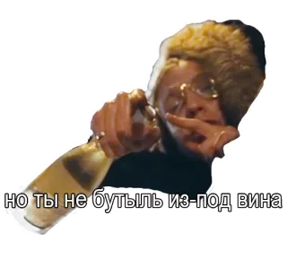 🍾 4708e390 но ты не бутыль из-под вина orang, kacamata, botol, rusia telegram sticker