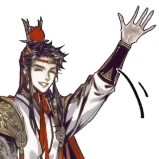 👋 878fb67c Anime, Desenho animado, Personagem, Acenando, Sorrindo, Asiático telegram sticker