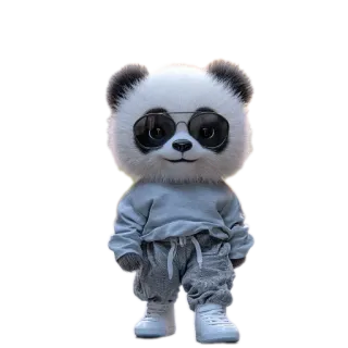 🧸 288c9f35 Panda, Oso, Animal, Gafas de sol, Dibujos animados, Lindo, Divertido telegram sticker