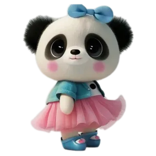 🧸 41cf1f1b Panda, Lindo, Dibujo animado, Animal, Kawaii, Adorable telegram sticker