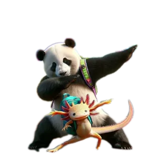🎢 7cbe7e68 panda, ajolote, mochila, animales, dab, dibujos animados telegram sticker