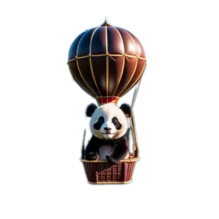 🚗 dbea9dae Panda, Globo aerostático, Animal, Mamífero, Globo, Lindo telegram sticker