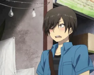 ☄ 3e184310 动漫, 男孩, 脸红, 男性, 卡通 whatsapp sticker